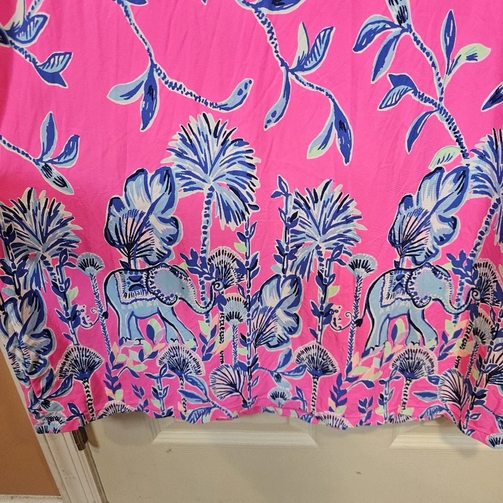 Lilly Pulitzer Carabella ChillyLilly Maxi Midi Elephant Palm Tree Tropical Dress - Picture 9 of 9
